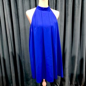 NSR Large Dress Cobalt Blue Sleeveless High Neck Fully Lined